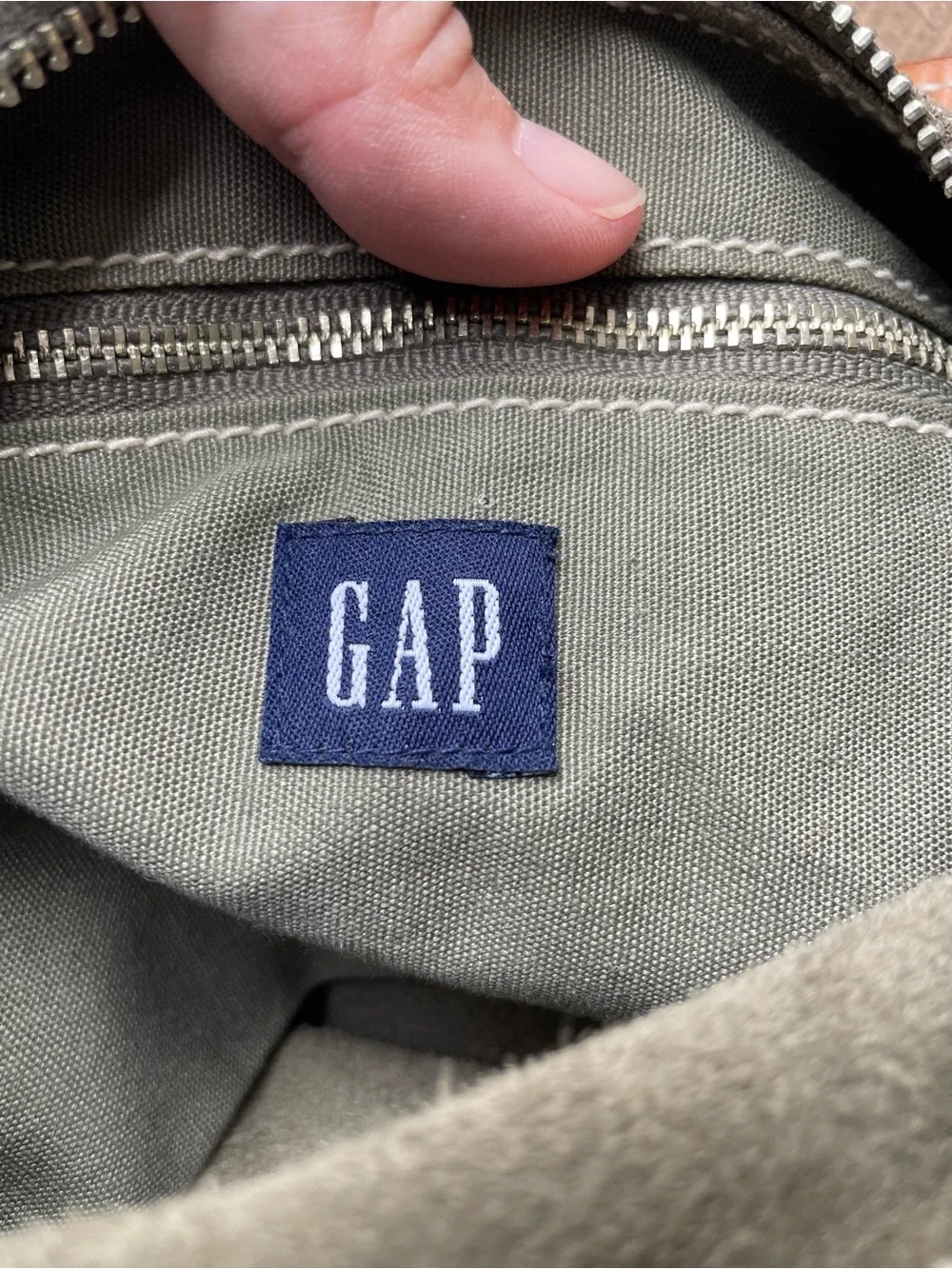 Vintage Y2K GAP Olive Green Suede Leather Hobo Shoulder Bag